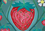 The swirls created by the shades of red and pink paint form a heart inside each heart berry.